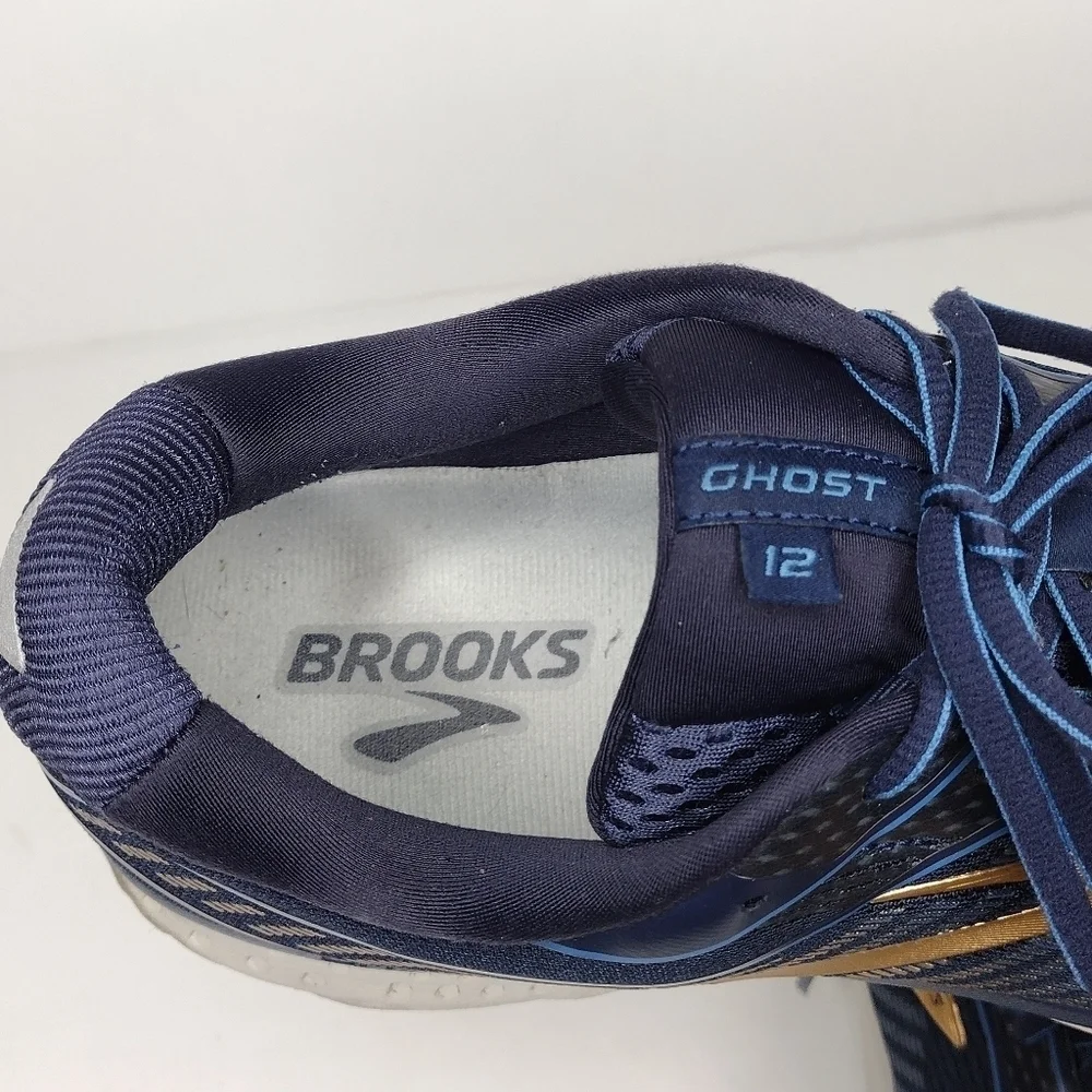 Brooks Ghost 12 Blue Gold Running Active Men's Athletic Shoes